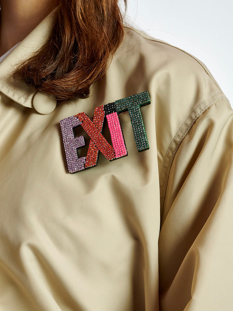 Spilla 'Exit' con Strass Colorful - Essentiel Antwerp