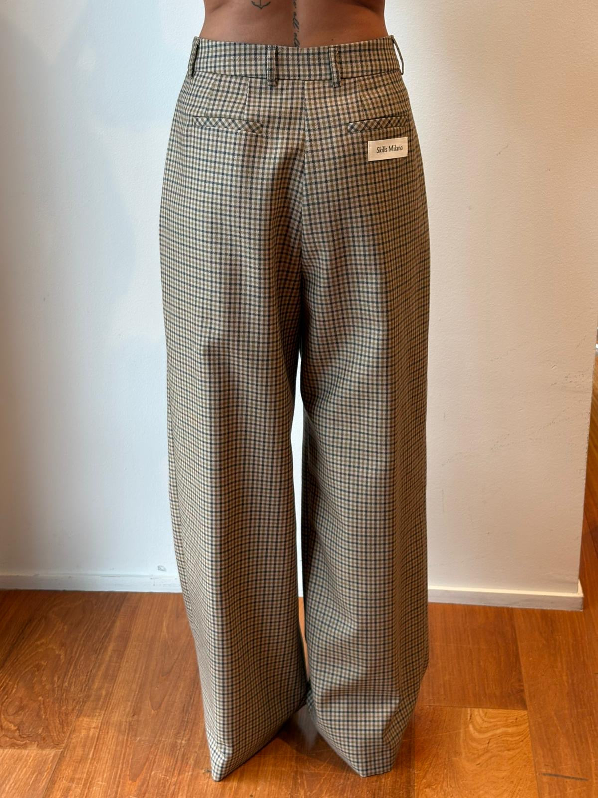Pantalone Tortora A Quadretti - Skills Milano