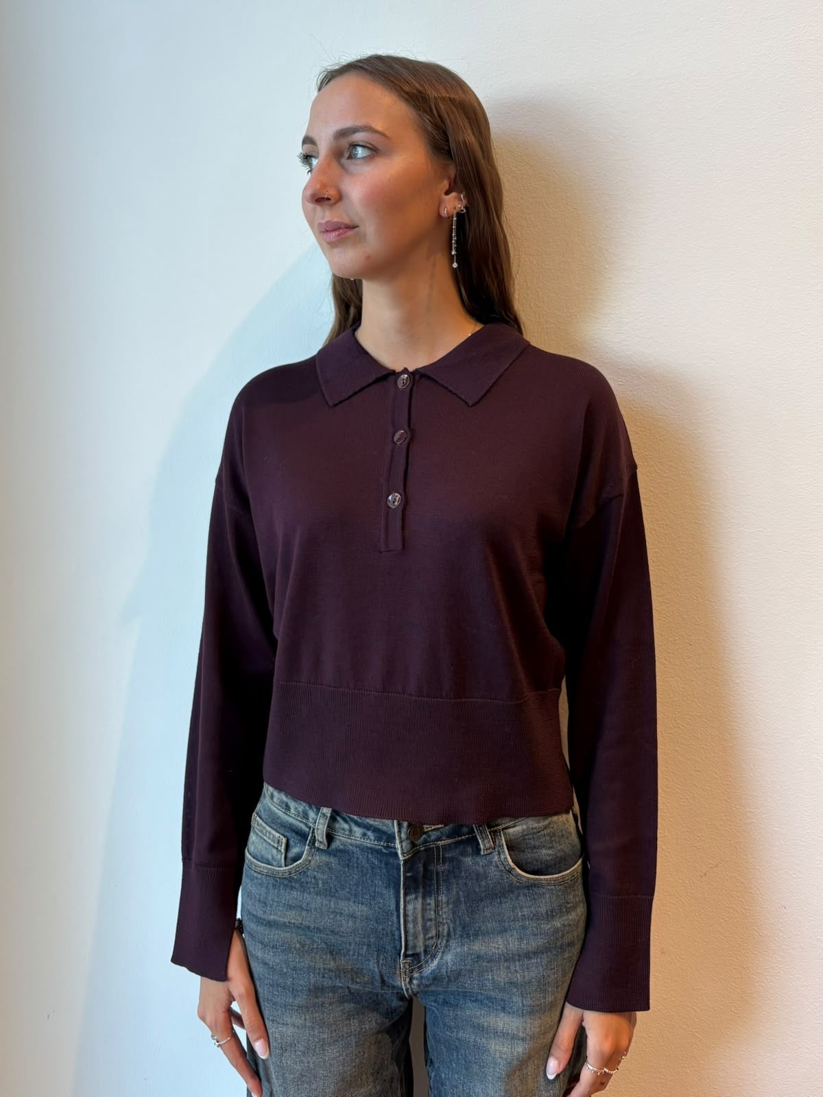 Polo Cropped in Lana Merino - Daniele Fiesoli