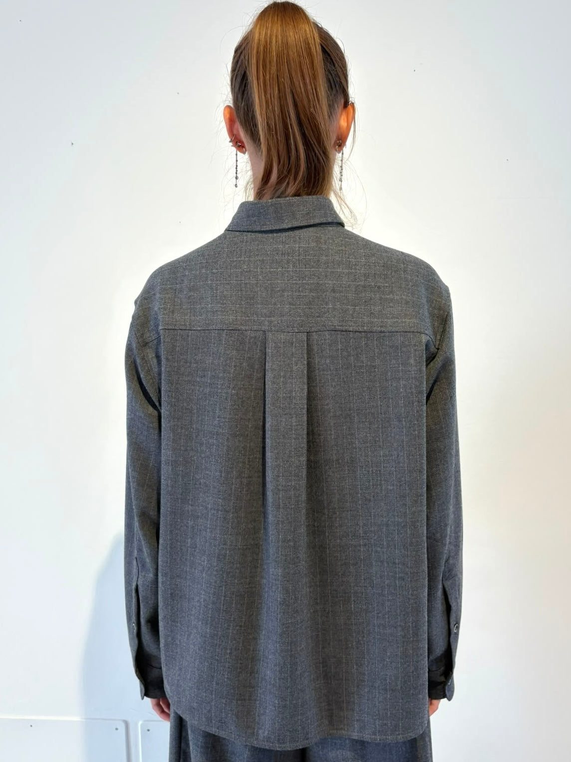 Camicia Grigio Gessato in Lana - Nine In The Morning