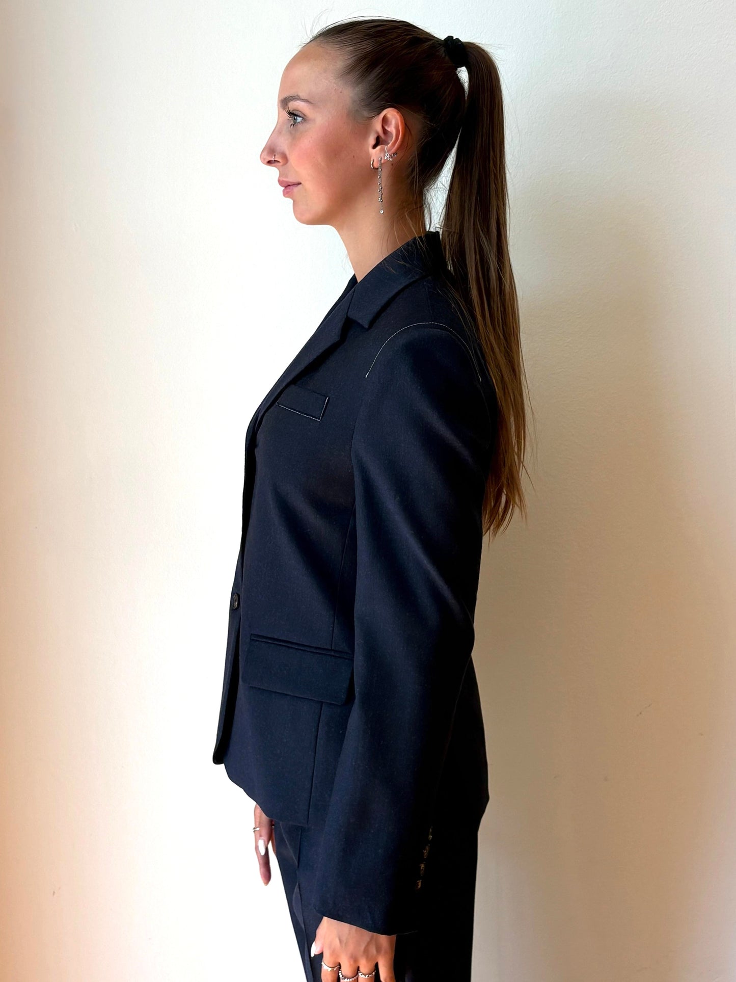 Giacca Blu Scuro - Tela