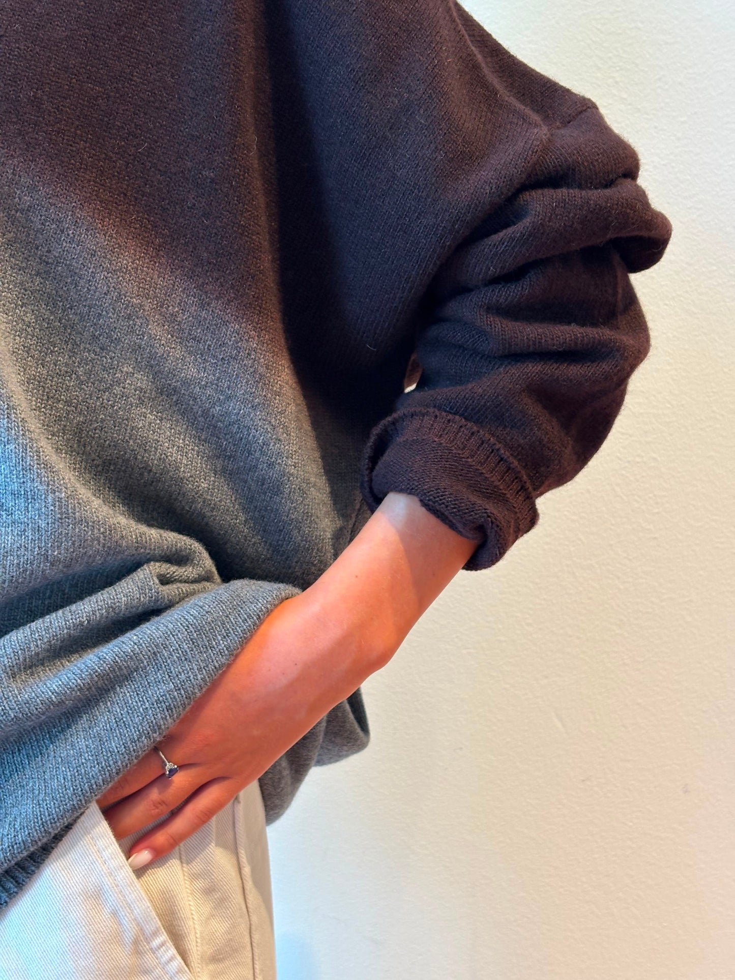 Cardigan Degradè Cioccolato e Grigio - Alysi