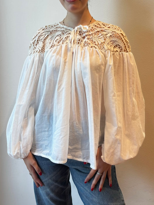 Top Bianco con Pizzo - Motel