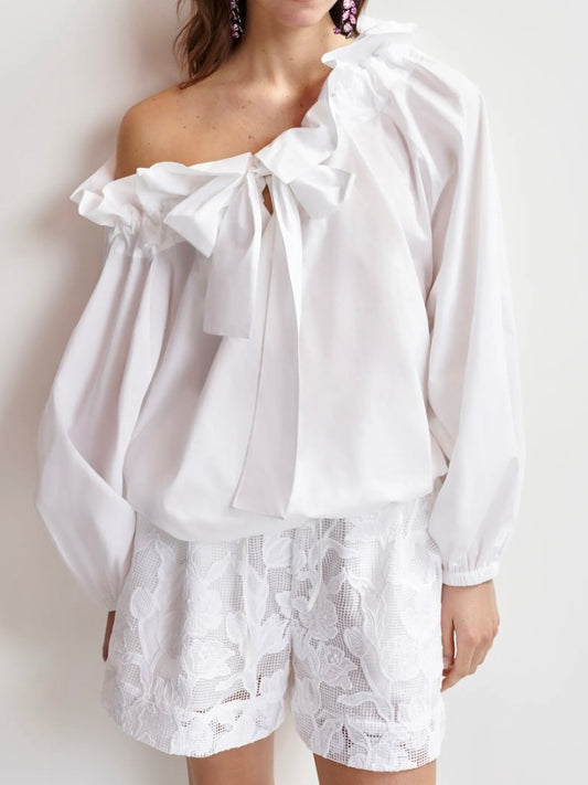 Top Bianco con Volant - Essentiel Antwerp