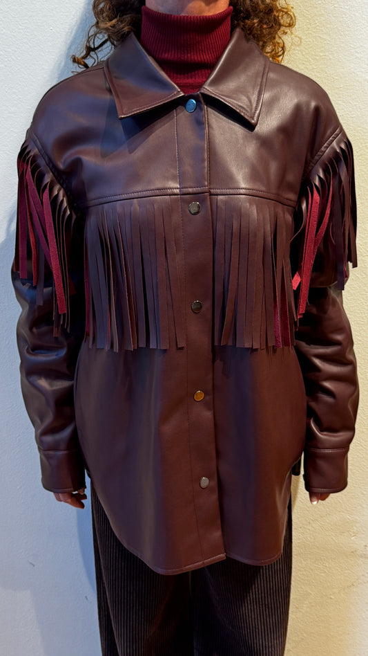 Giacca in ecopelle con frange - KONTATTO