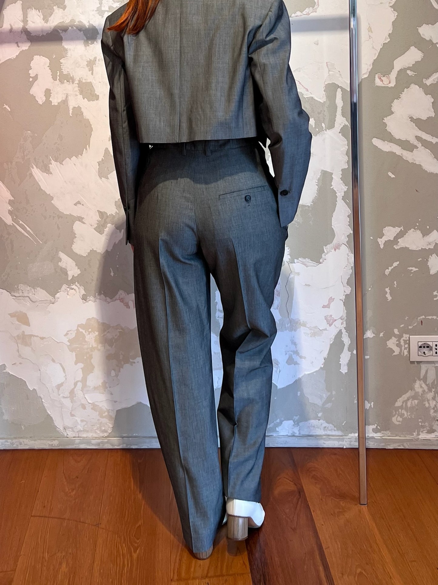 Pantalone con Pence Grigio - Tela