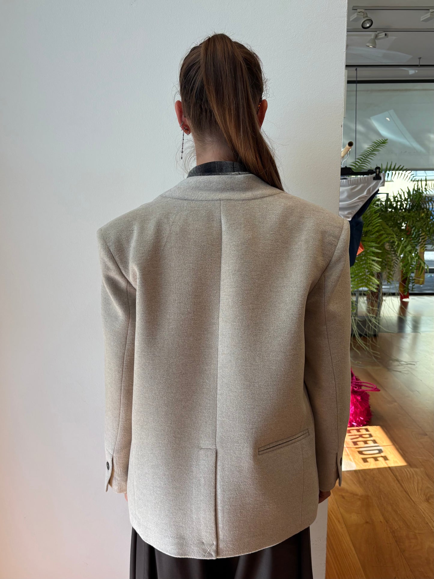 Blazer Doppiopetto Grigio Chiaro - Su