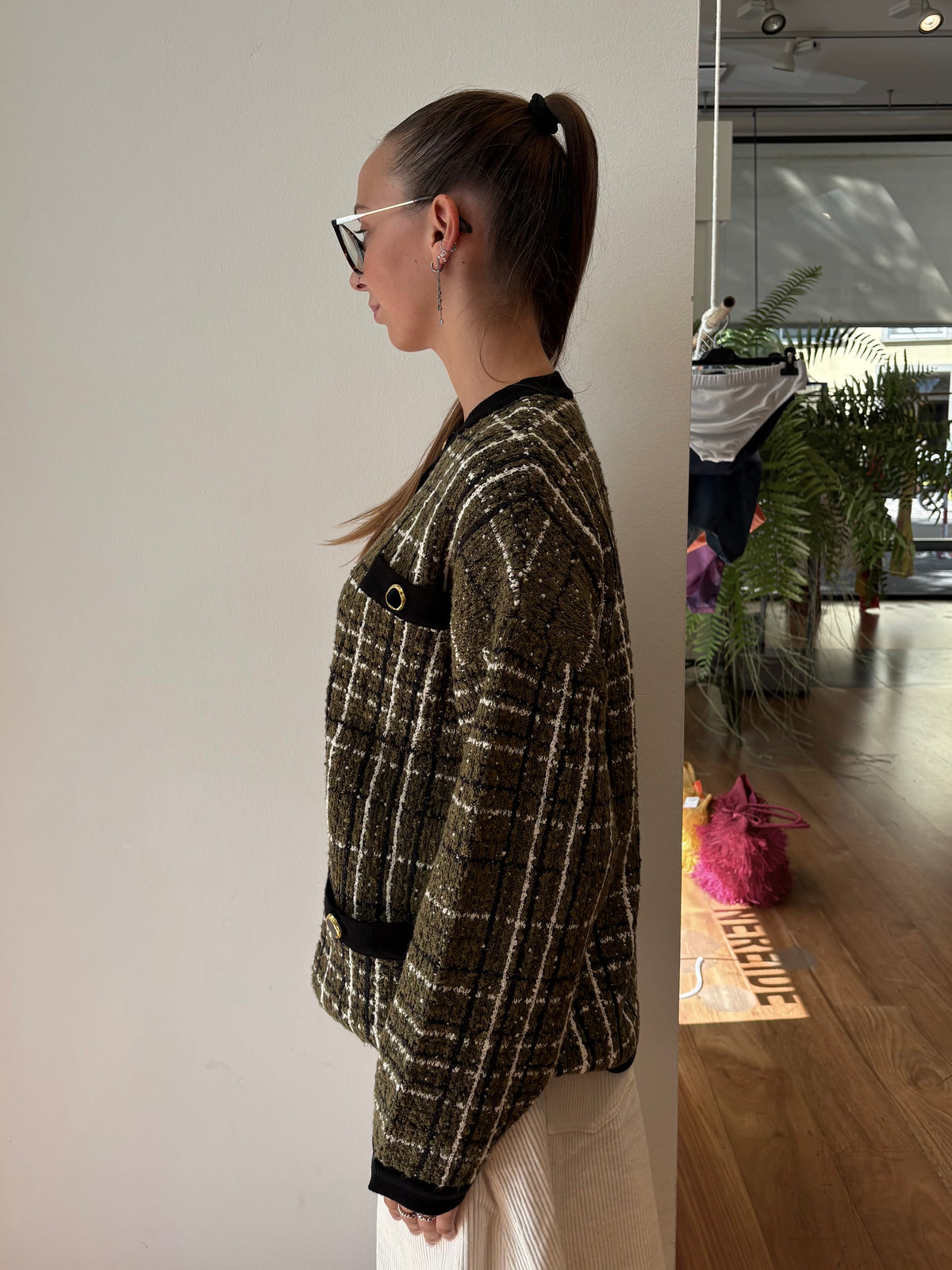Cardigan in Maglia a Quadri - Essentiel Antwerp