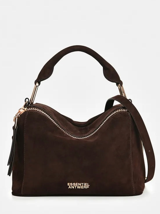 Borsa Pelle Scamosciata Marrone - Essentiel Antwerp