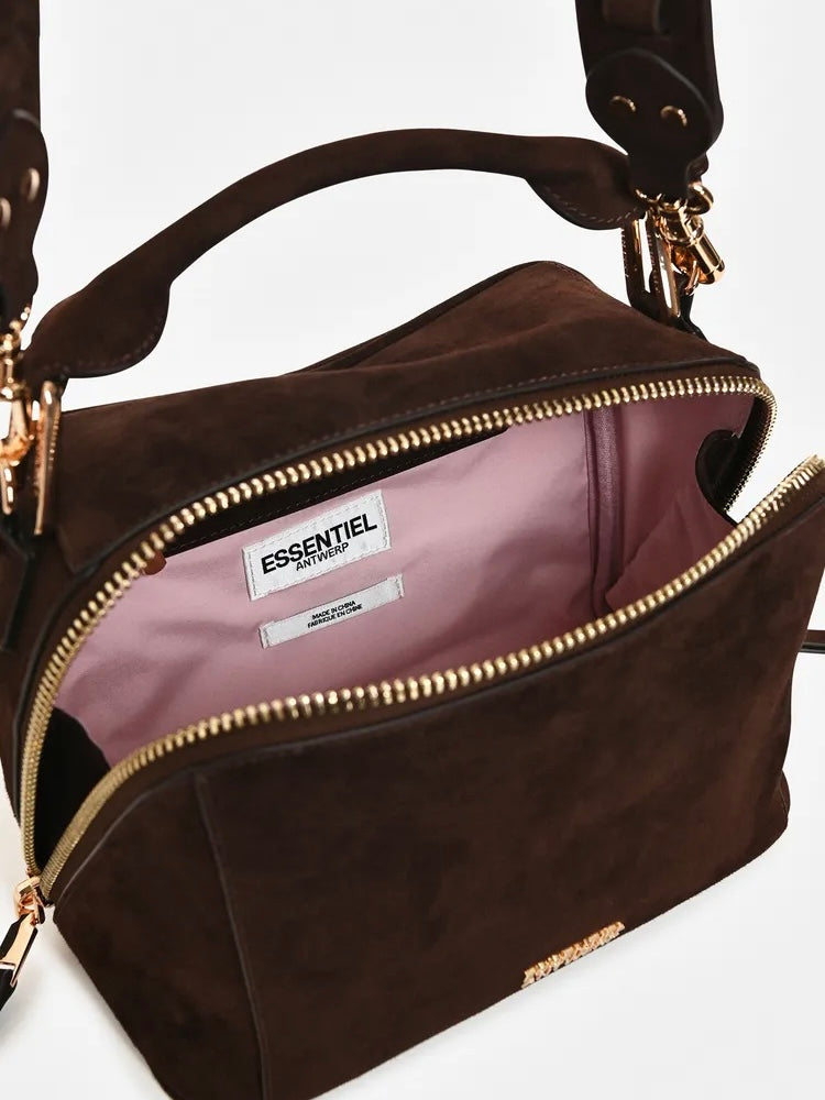 Borsa Pelle Scamosciata Marrone - Essentiel Antwerp