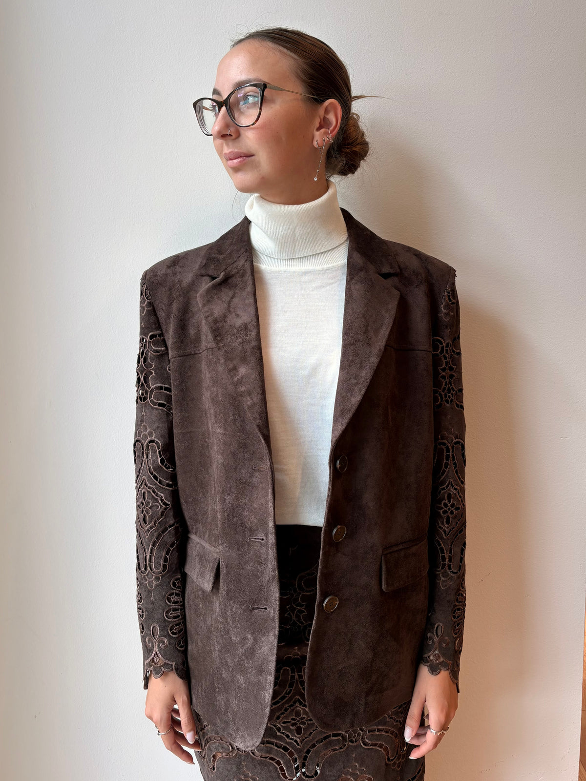 Blazer Scamosciato con Ricami - Isabelle Blanche