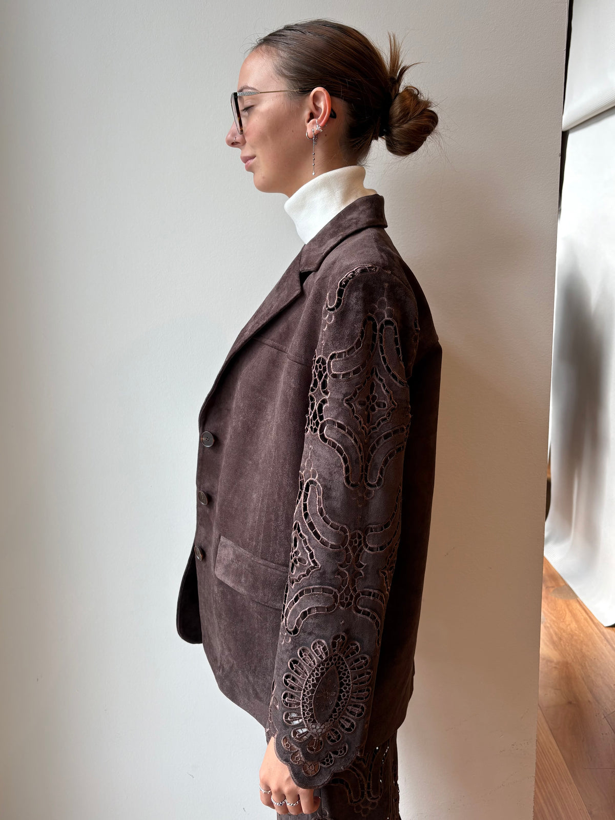 Blazer Scamosciato con Ricami - Isabelle Blanche