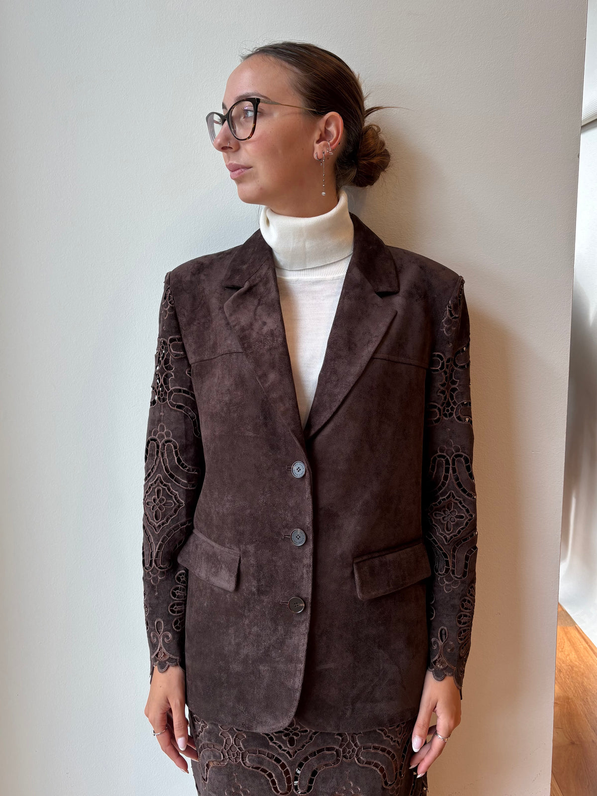 Blazer Scamosciato con Ricami - Isabelle Blanche