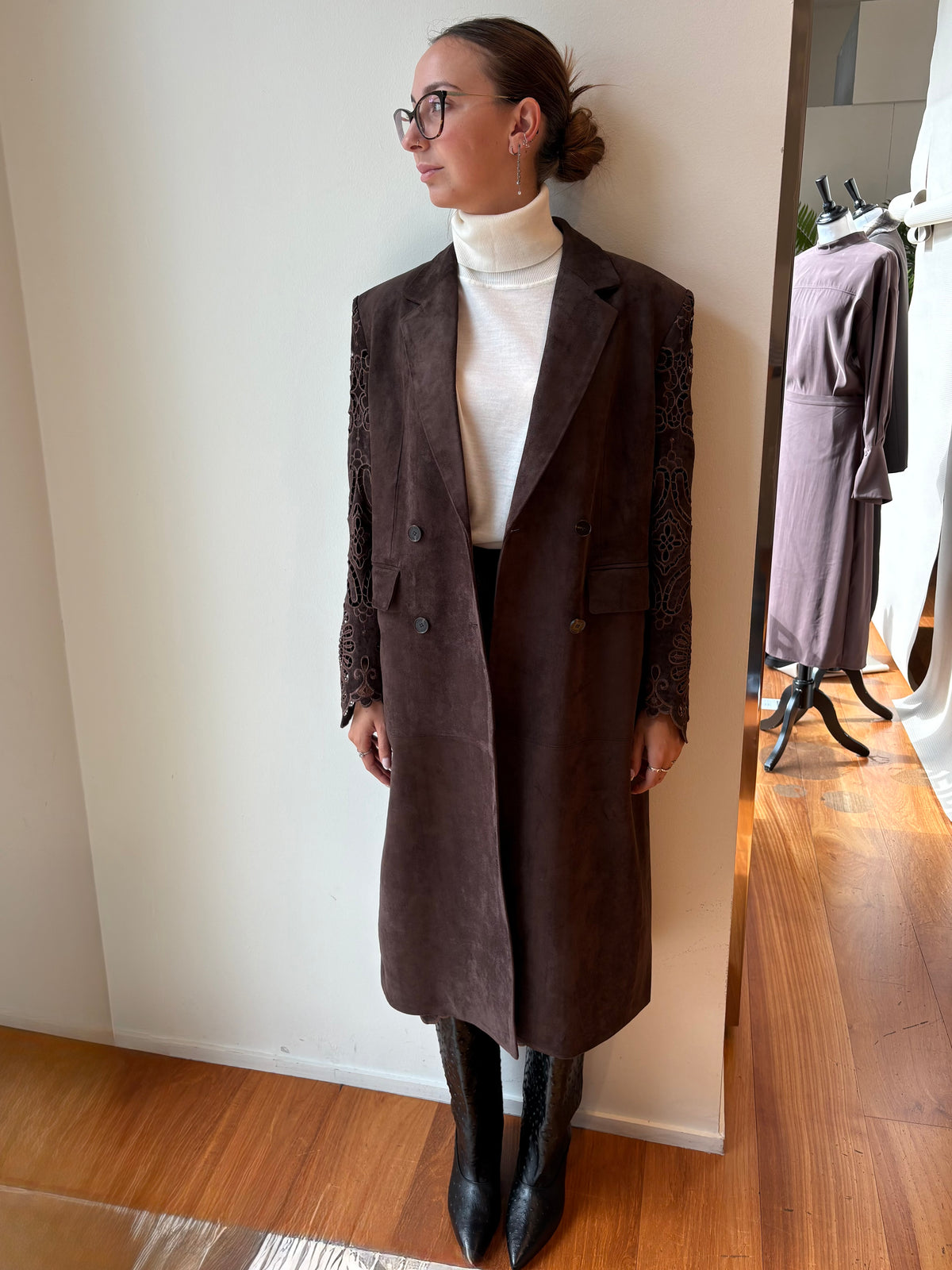 Cappotto Scamosciato con Ricami - Isabelle Blanche