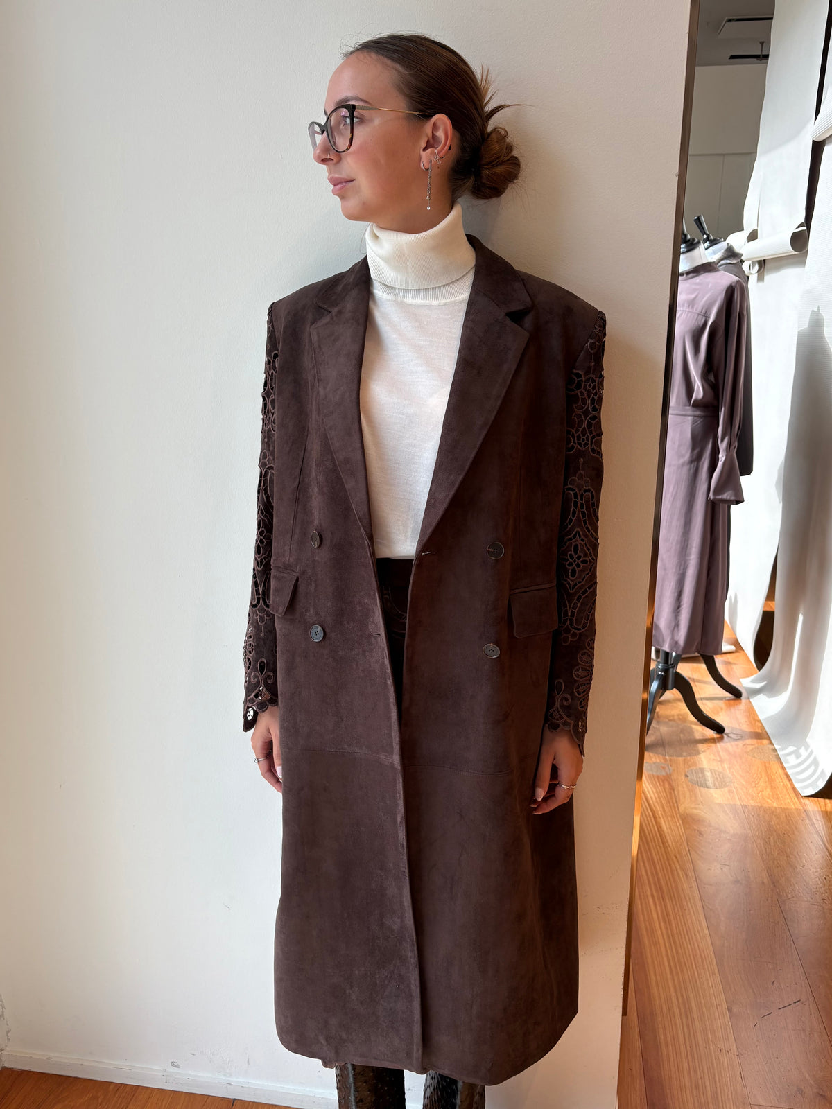 Cappotto Scamosciato con Ricami - Isabelle Blanche