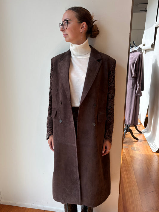 Cappotto Scamosciato con Ricami - Isabelle Blanche