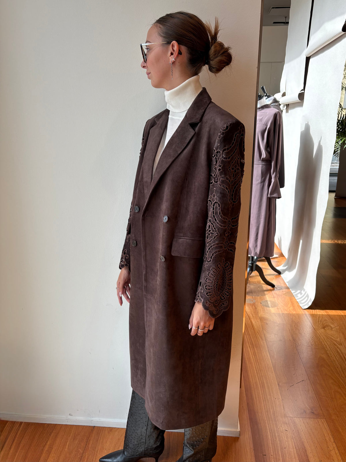 Cappotto Scamosciato con Ricami - Isabelle Blanche