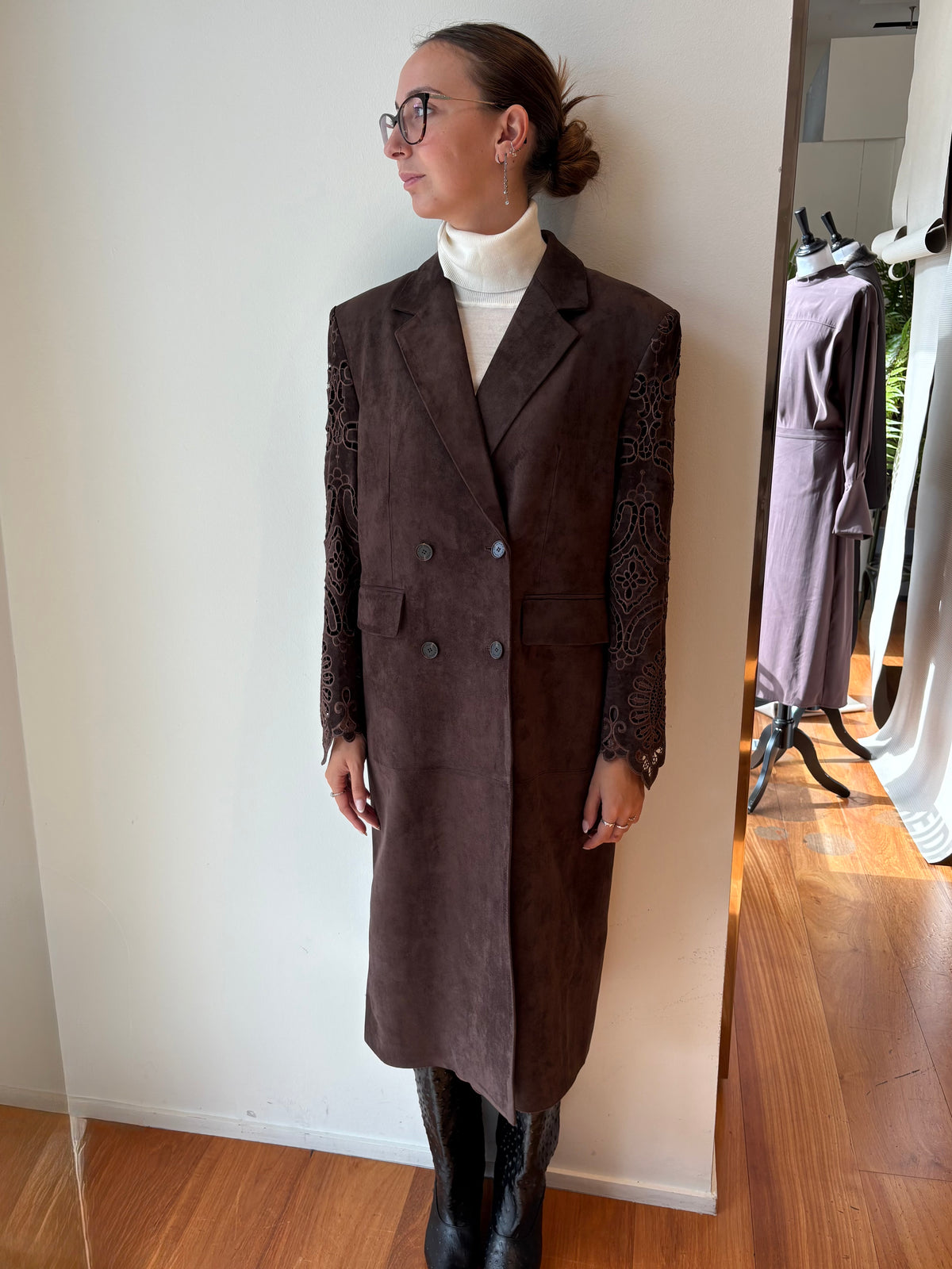 Cappotto Scamosciato con Ricami - Isabelle Blanche