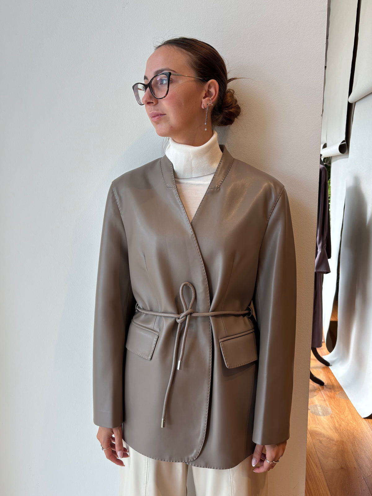 Giacca in Similpelle con Cintura - Isabelle Blanche