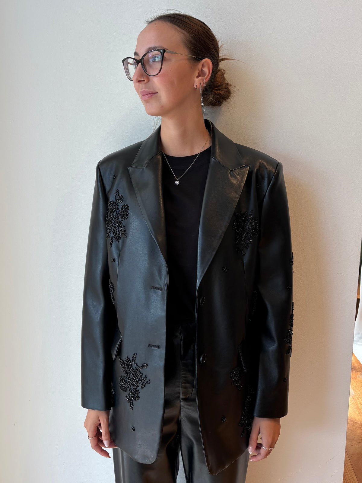 Blazer in Similpelle con Ricami - Isabelle Blanche