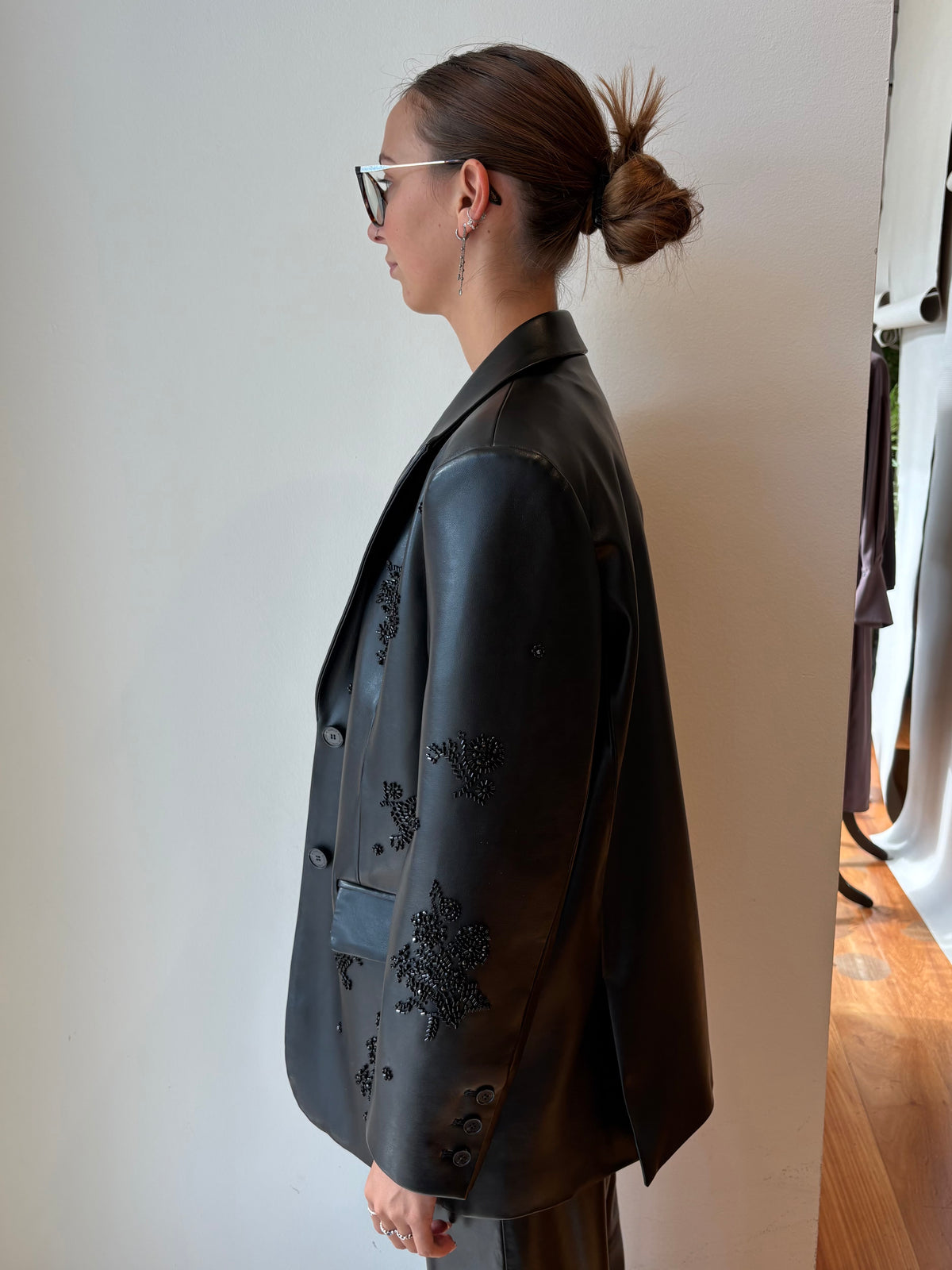 Blazer in Similpelle con Ricami - Isabelle Blanche