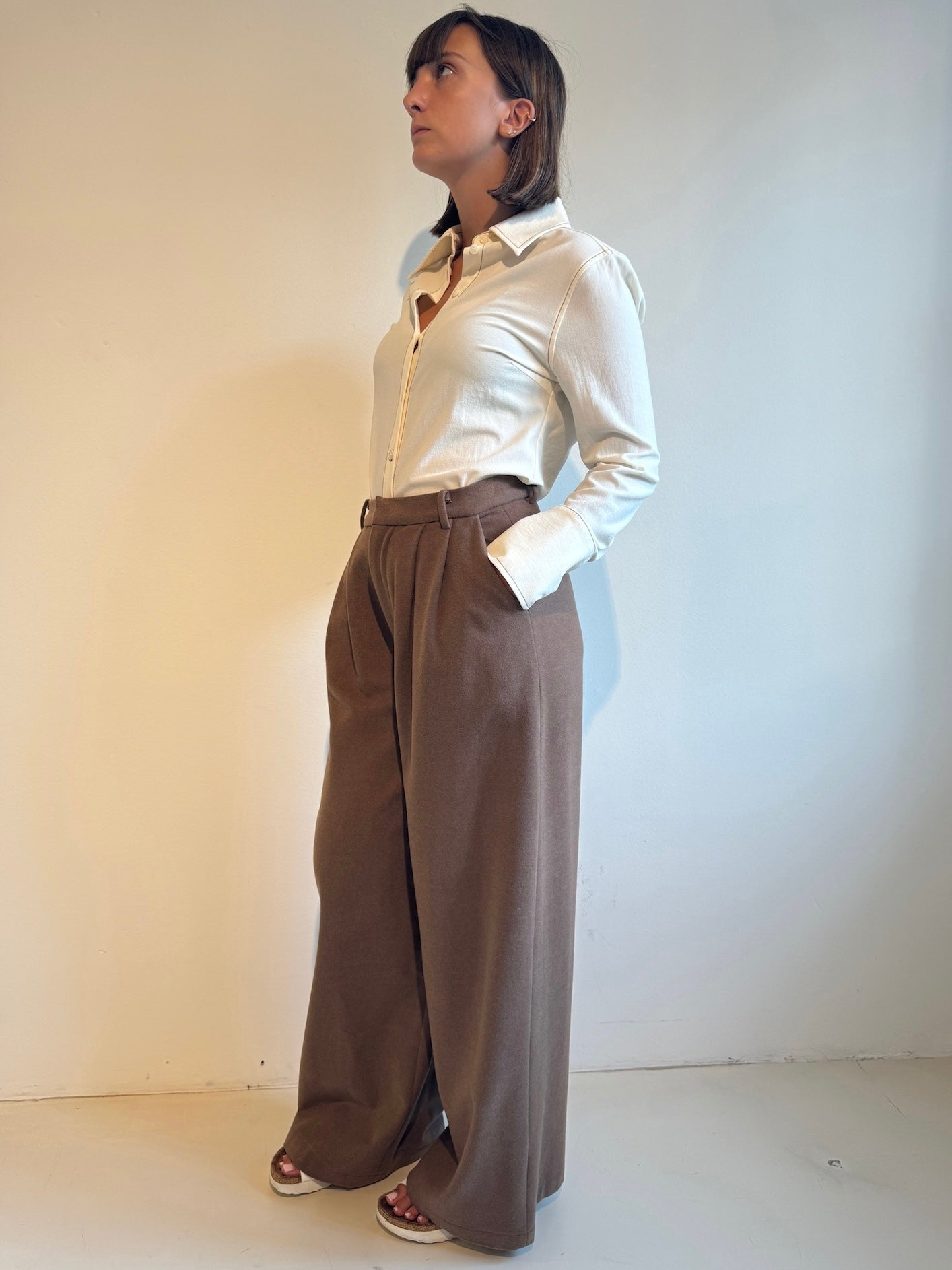 Pantalone Largo Marrone - Eleh