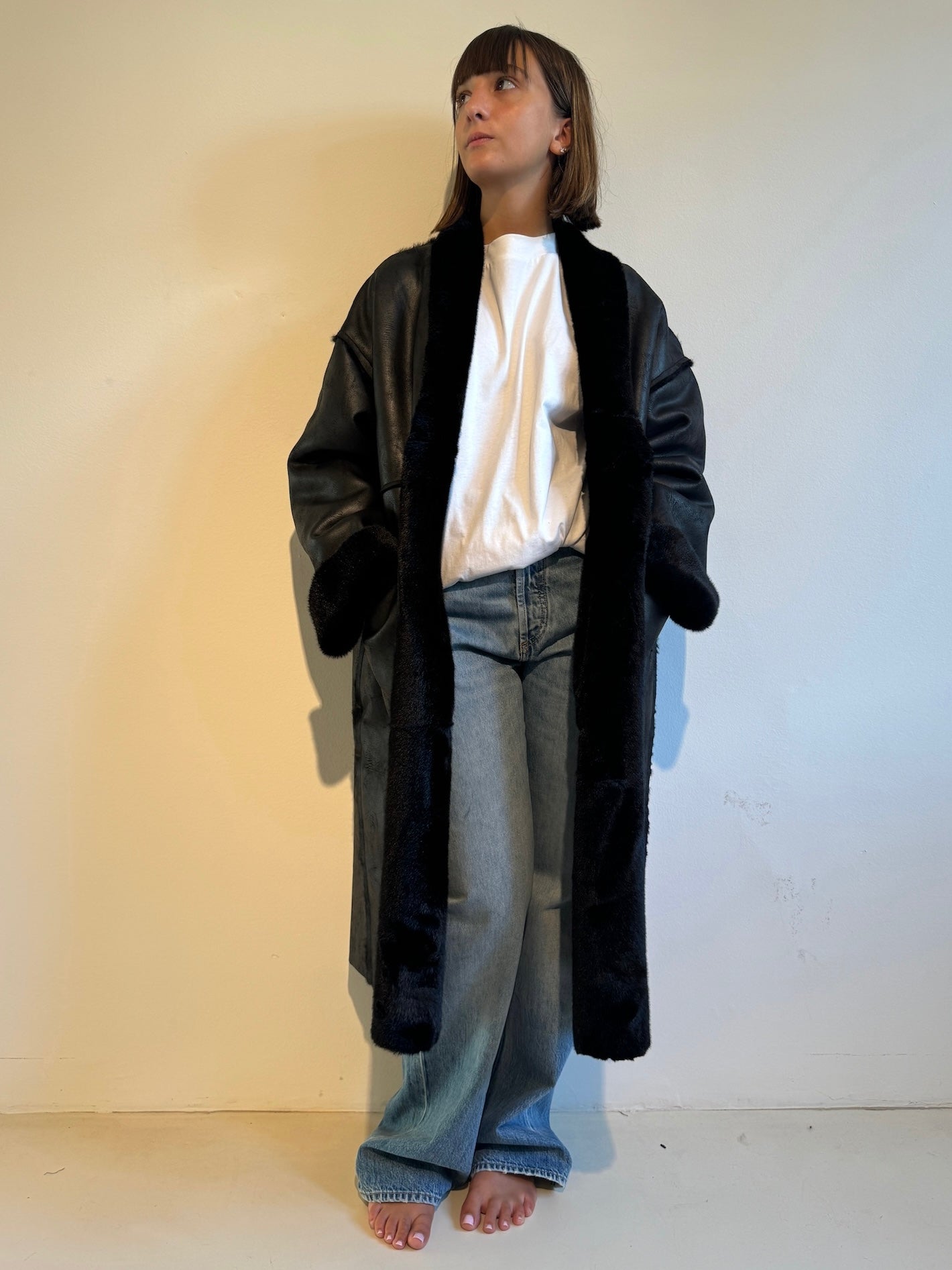 Cappotto in Ecomontone Nero - Eleh