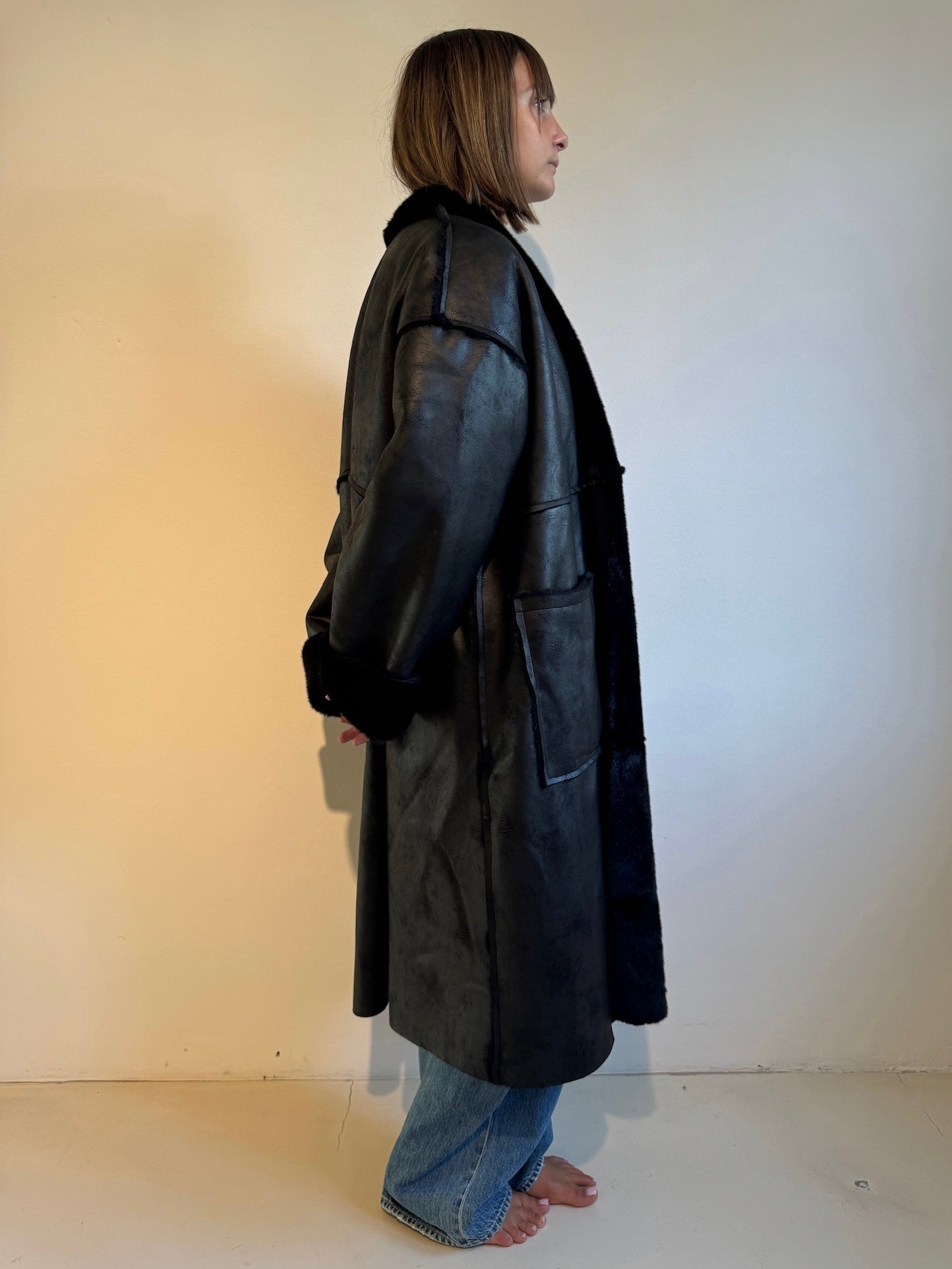 Cappotto in Ecomontone Nero - Eleh