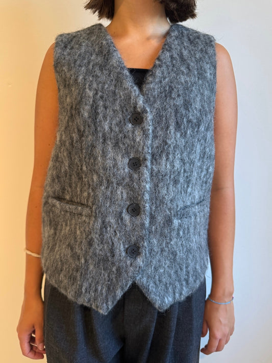 Gilet in Lana Cotta Grigio - Eleh