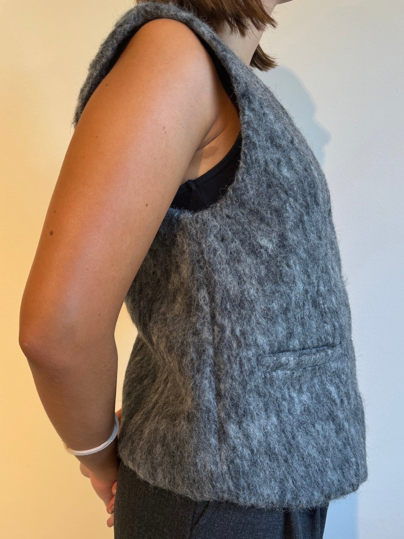 Gilet in Lana Cotta Grigio - Eleh