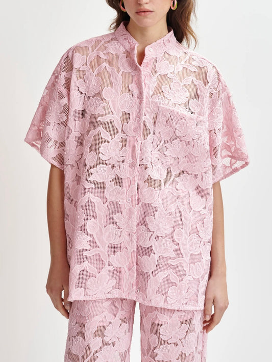Camicia Rosa con Ricami - Essentiel Antwerp