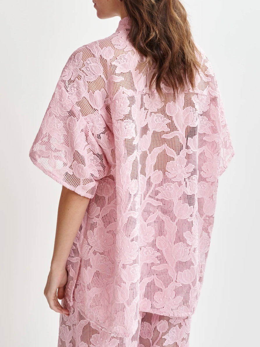 Camicia Rosa con Ricami - Essentiel Antwerp