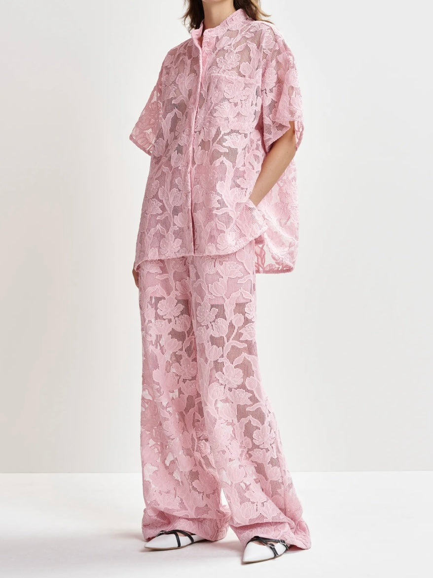 Camicia Rosa con Ricami - Essentiel Antwerp
