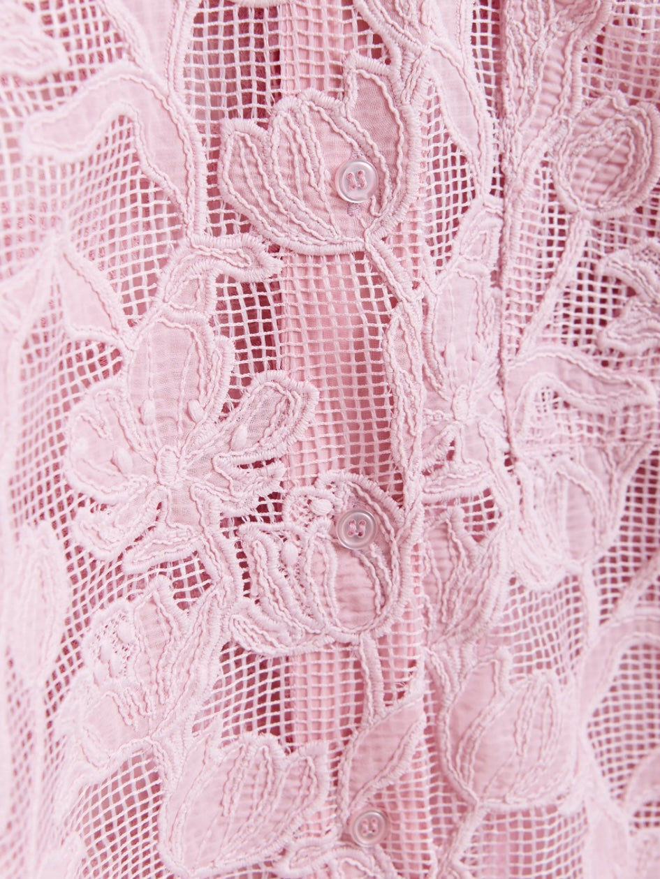 Camicia Rosa con Ricami - Essentiel Antwerp