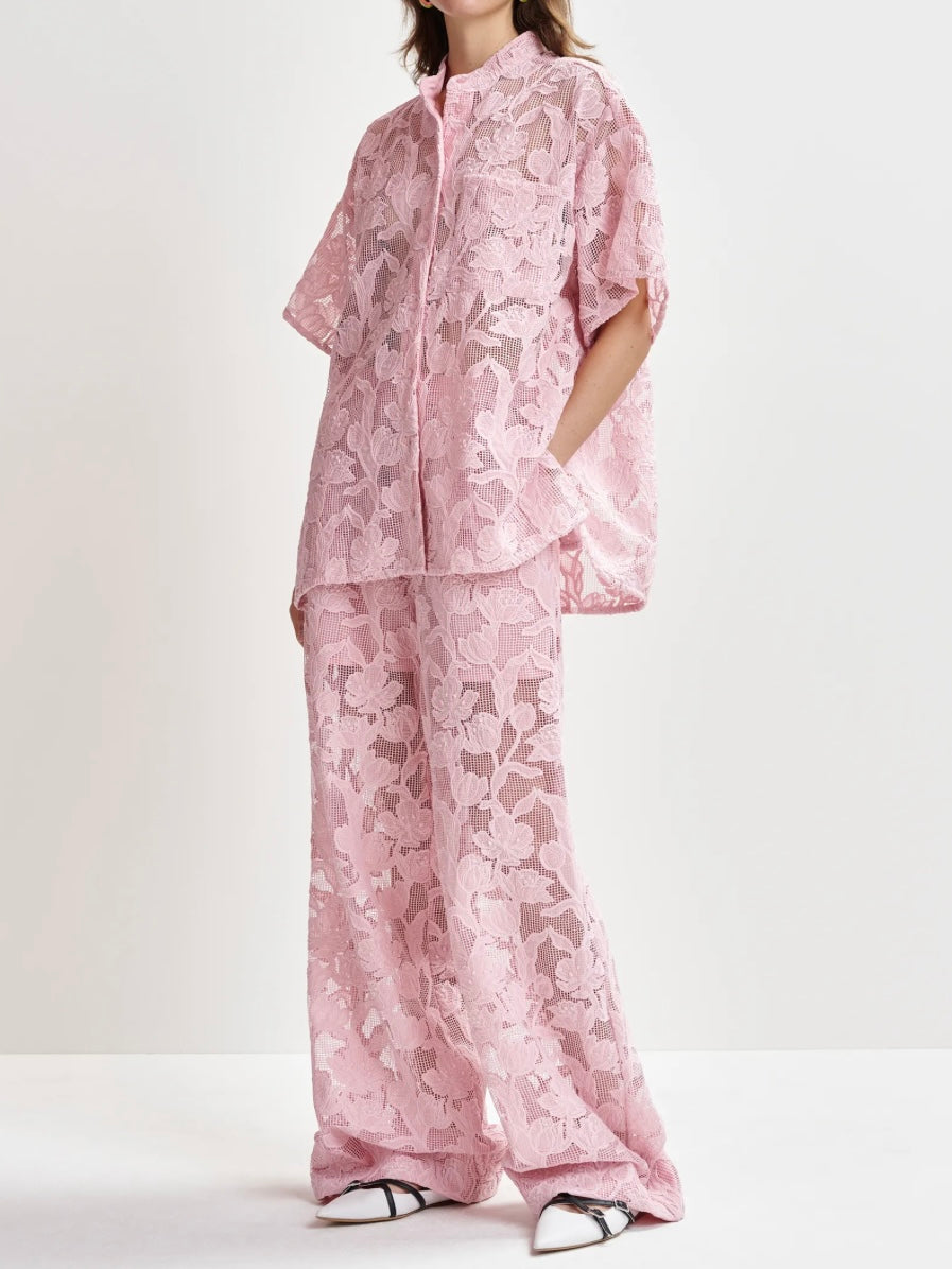 Pantaloni Rosa con Ricami - Essentiel Antwerp