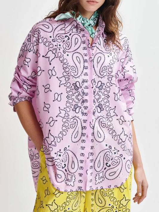 Camicia Lilla con Stampa Bandana - Essentiel Antwerp