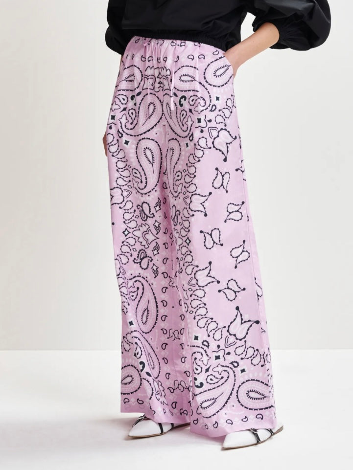 Pantaloni Lilla con Stampa Bandana - Essentiel Antwerp