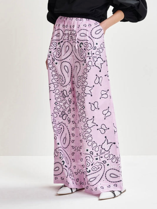Pantaloni Lilla con Stampa Bandana - Essentiel Antwerp