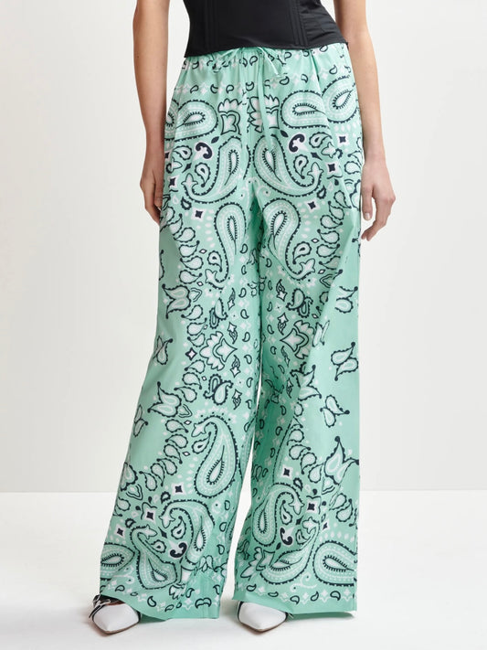 Pantaloni Turchese con Stampa Bandana - Essentiel Antwerp