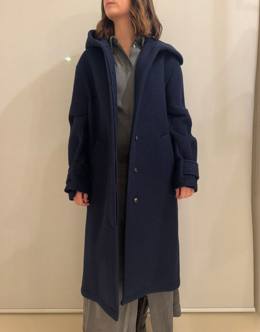 Cappotto Lungo Blu - Tela