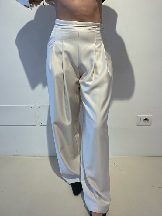 Pantalone con Pinces Crema - Eleh