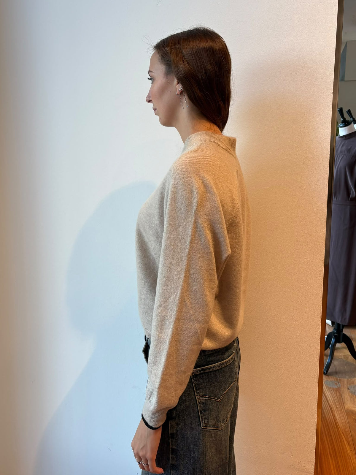 Maglione in Maglia con Scollo a V Lavorato - Daniele Fiesoli