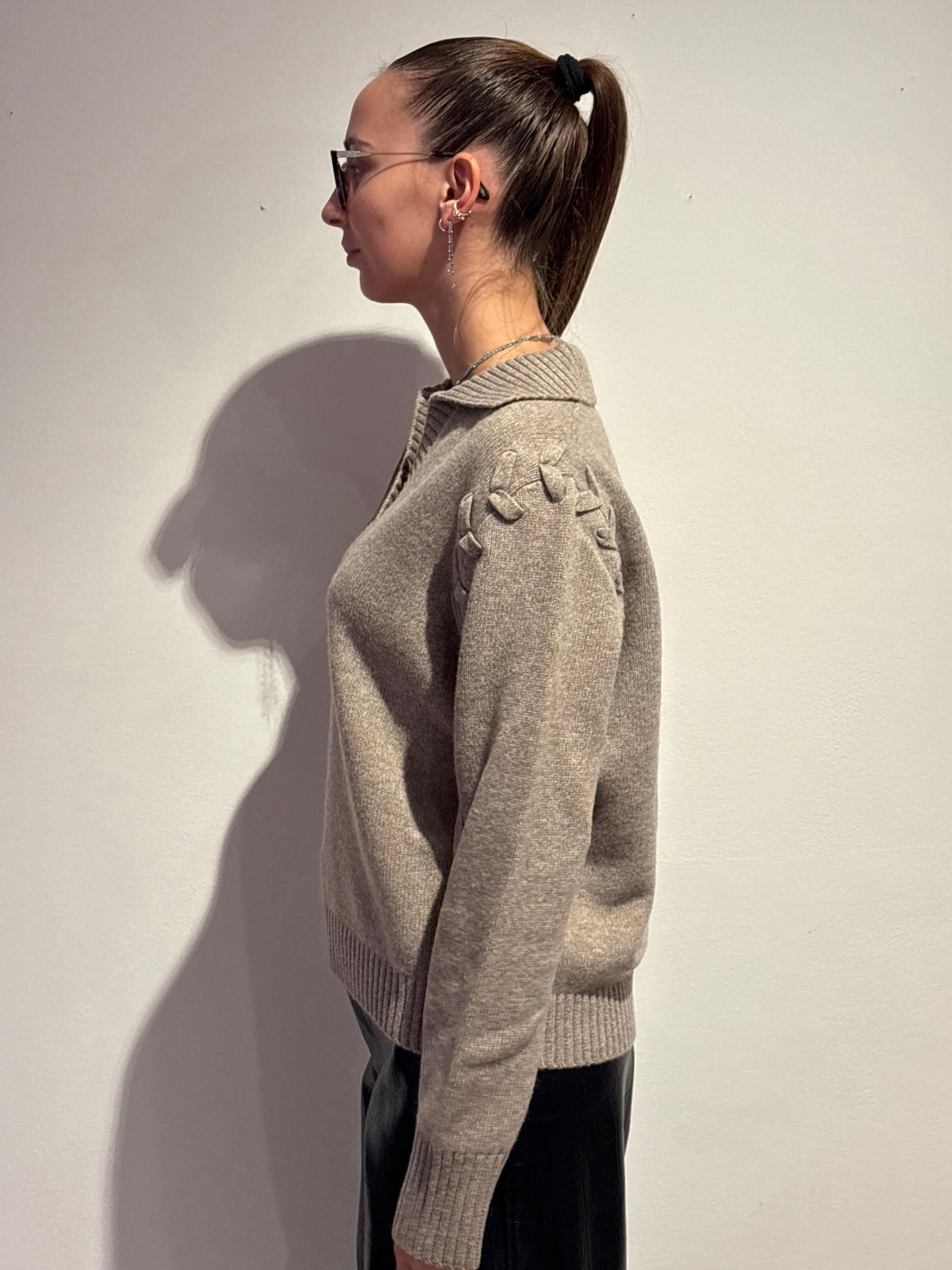 Maglione con Dettaglio Intrecciato in Lana - Isabelle Blanche