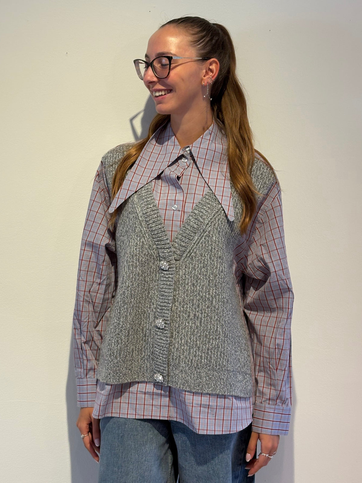 Camicia Con Gilet in Lana Sovrapposta - Essentiel Antwerp