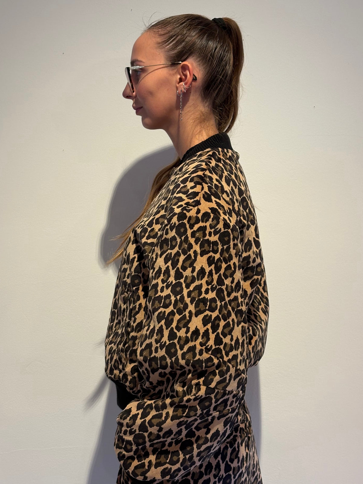 Giacca Bomber Oversize Leopardata - Essentiel Antwerp