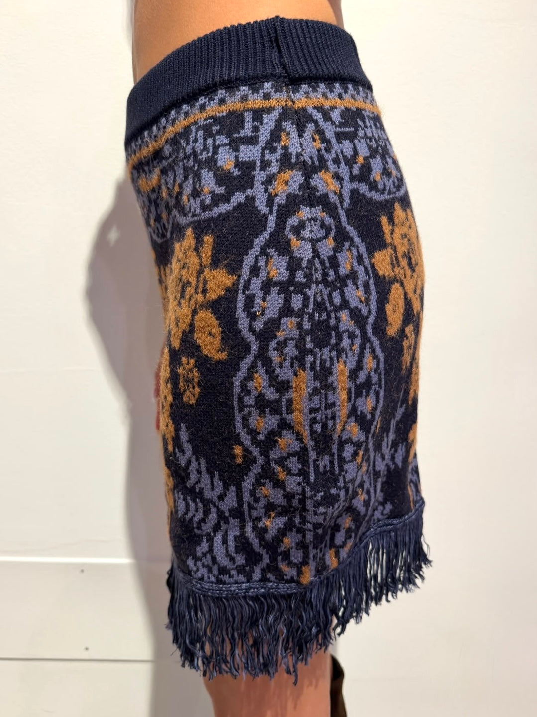 Minigonna Jacquard Con Frange - Amosa