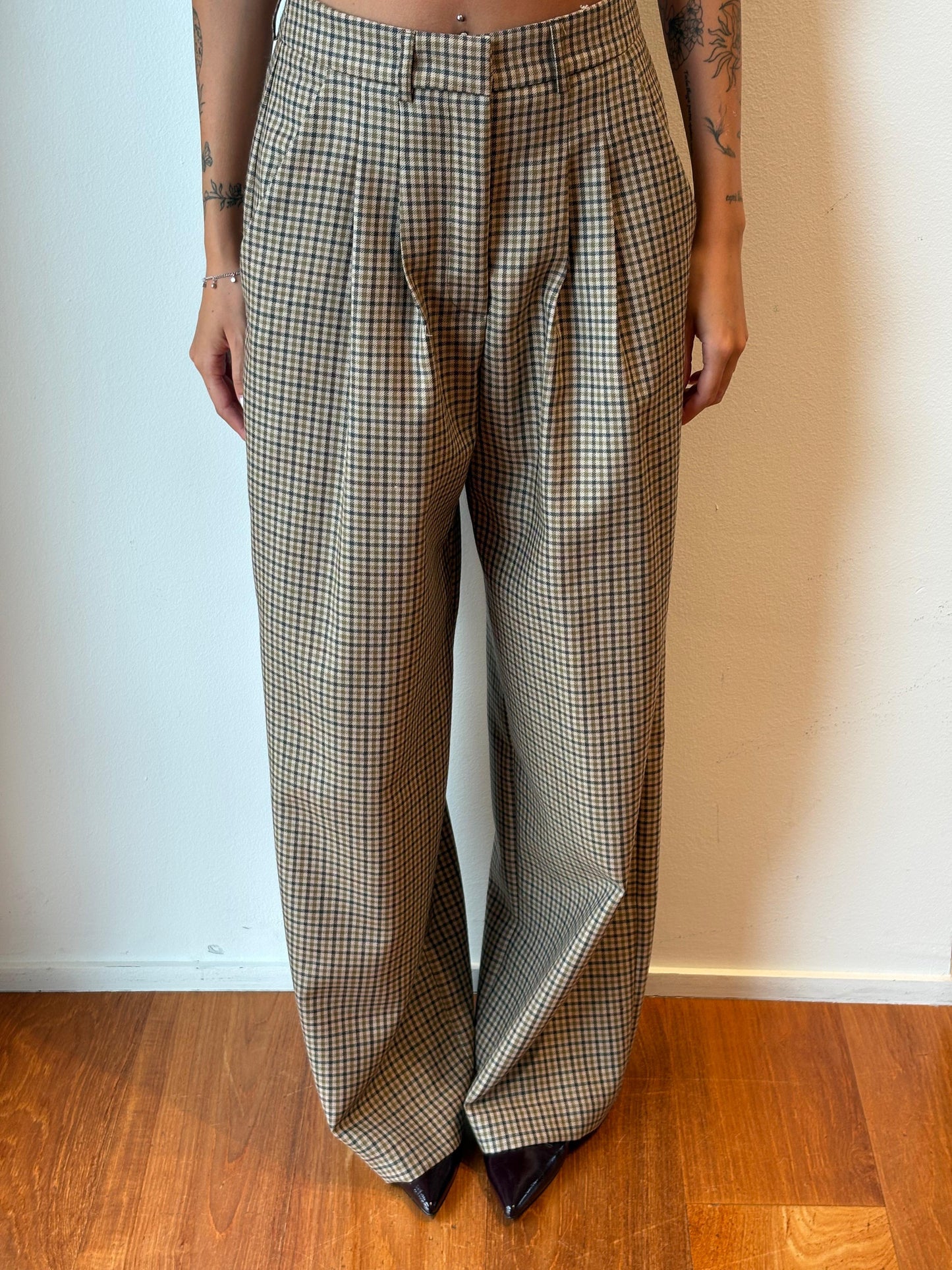 Pantalone Tortora A Quadretti - Skills Milano