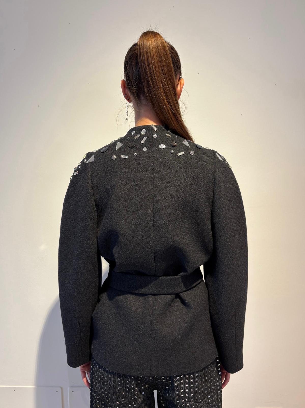 Cappotto Corto con Cristalli Ricamati - Rame