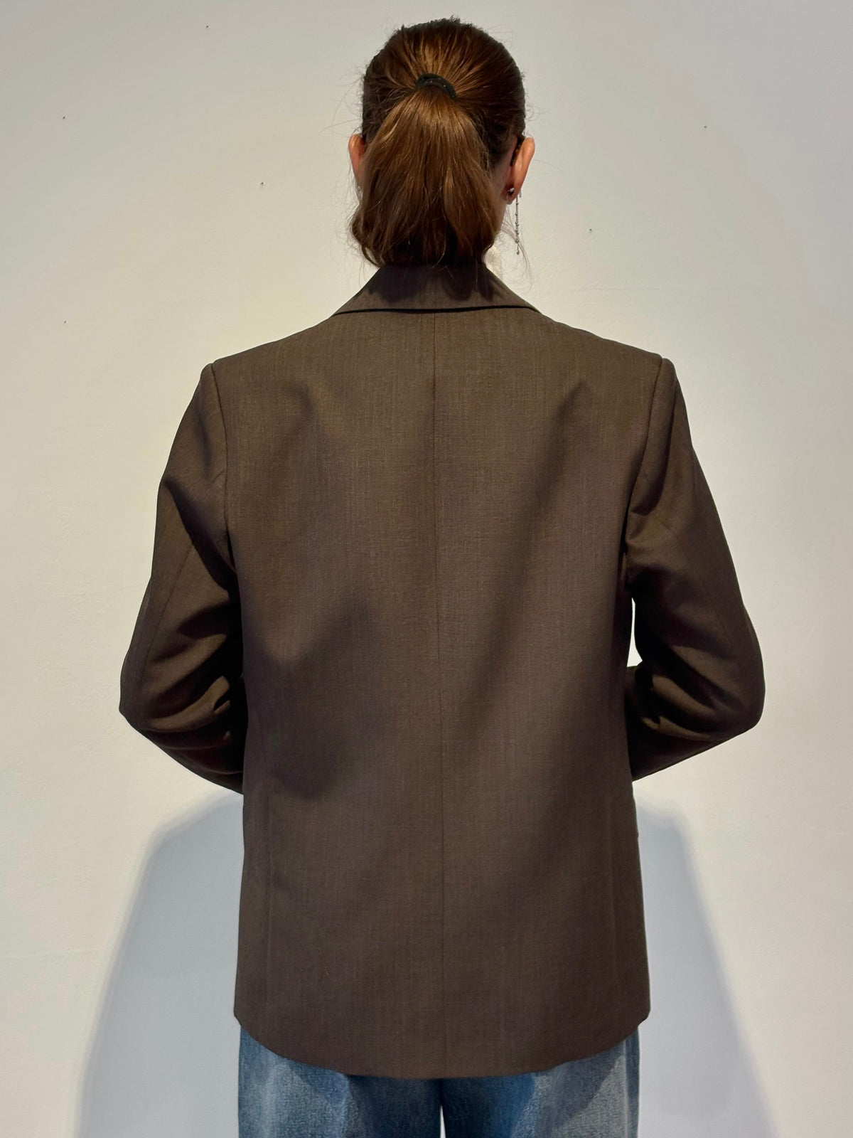 Blazer in Lana Color Legno - Nine In The Morning