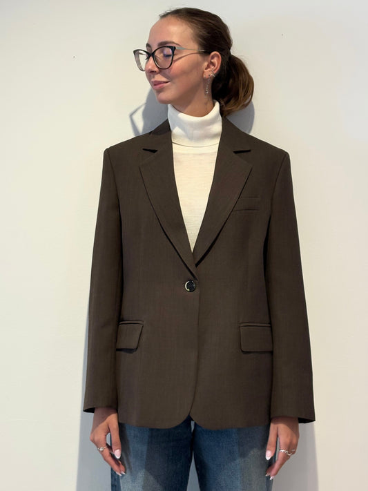 Blazer in Lana Color Legno - Nine In The Morning